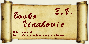 Boško Vidaković vizit kartica